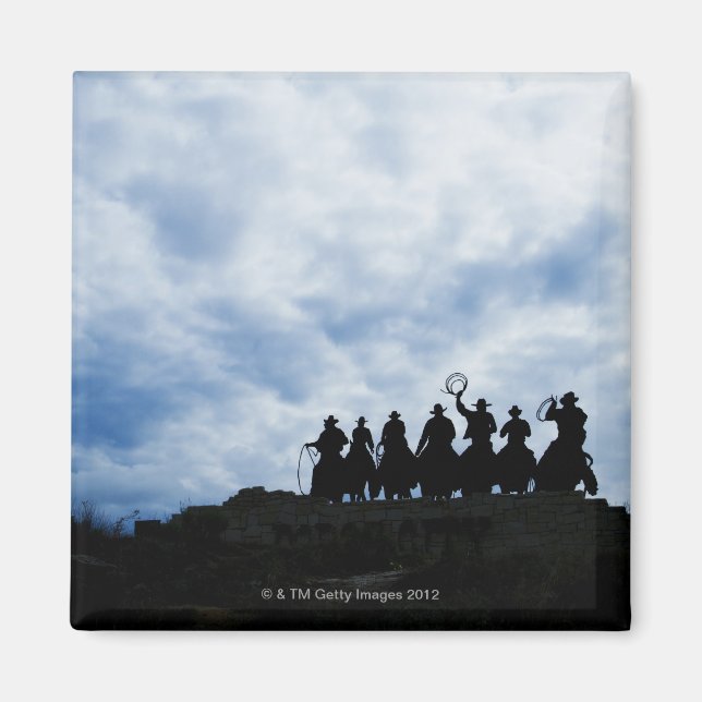 sculpture that welcomes you to Dodge City Kansas Magnet (Front)