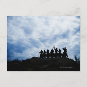 sculpture that welcomes you to Dodge City Kansas Postcard