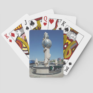 Sculpture to the marine inhabitants playing cards