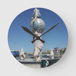 Sculpture to the marine inhabitants  round clock