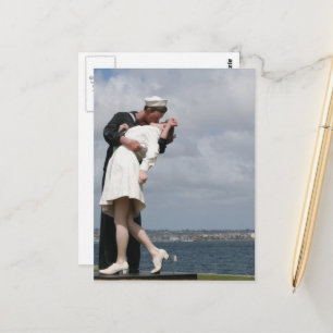 Sculpture Unconditional Surrender in San Diego Postcard