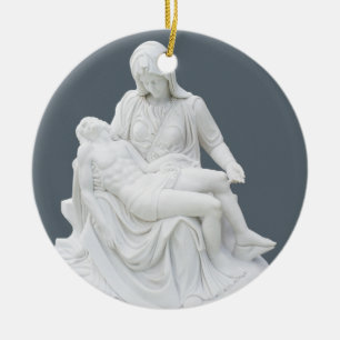 Sculptured Pieta Ceramic Tree Decoration