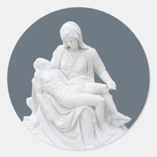 Sculptured Pieta Classic Round Sticker