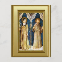 Sculptures of St Clare and St Francis Assisi