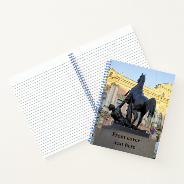 Sculptures  the Anichkov bridge in St. Petersburg Notebook (Inside)