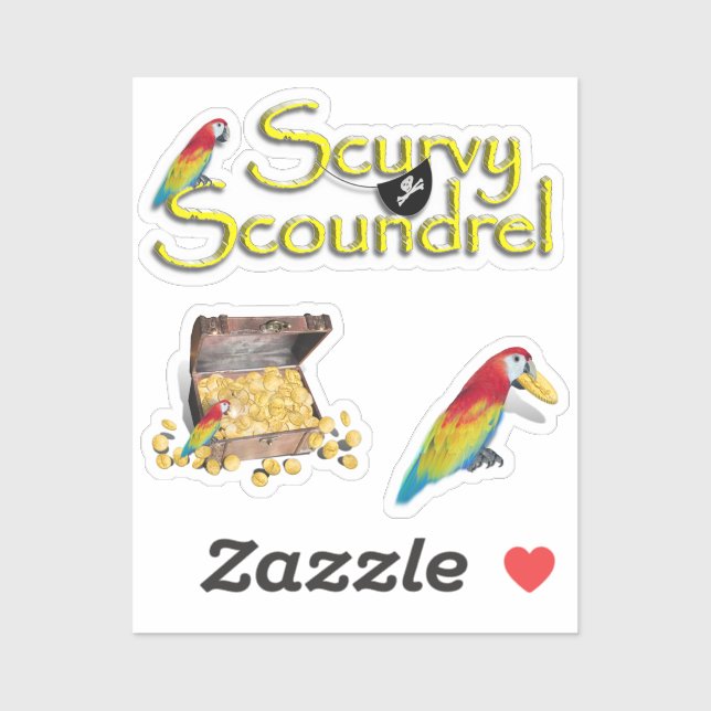 Scurvy Scoundrel! Parrot and Pirate Chest (Sheet)