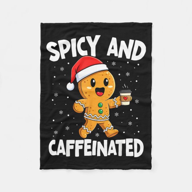 Scy And Caffeinated Coffee Women Gingerbread Chris Fleece Blanket (Front)