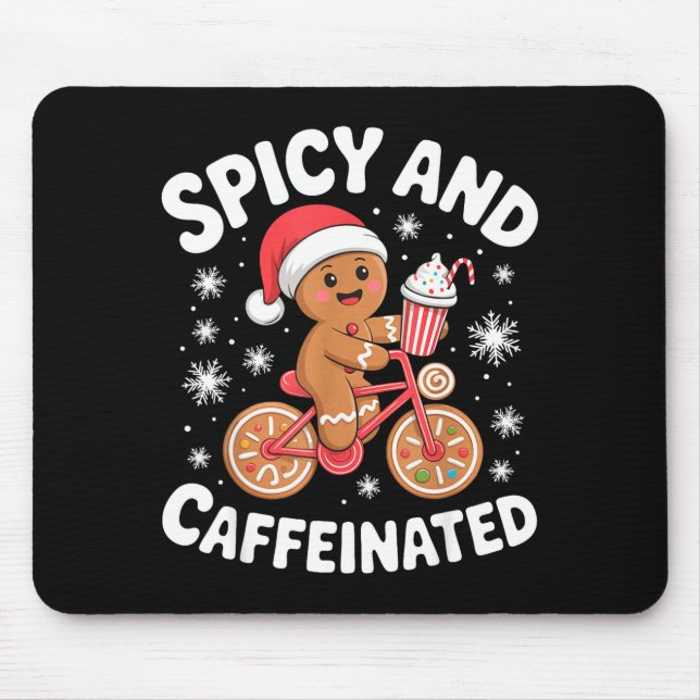 Scy And Caffeinated Gingerbread Funny Coffee Chris Mouse Mat (Front)