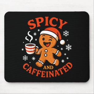 Scy Gingerbread Caffeinated Funny Coffee Lover Chr Mouse Mat