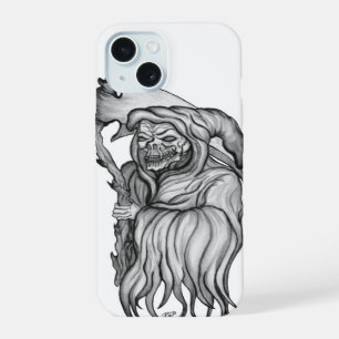 Scythe man - The Death black and white Design iPhone 15 Case