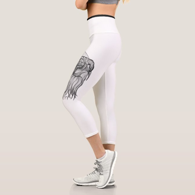 Scythe man - The Death , Grim reaper Capri Leggings (Left)
