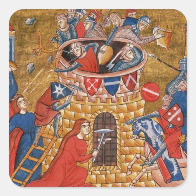 Scythian women besieging their enemies square sticker (Front)