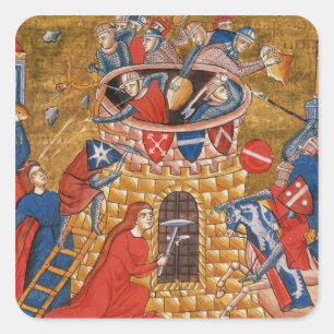 Scythian women besieging their enemies square sticker