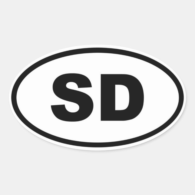 SD South Dakota Oval Sticker (Front)