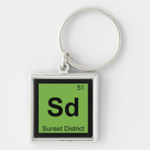 Sd - Sunset District San Francisco Chemistry Key Ring