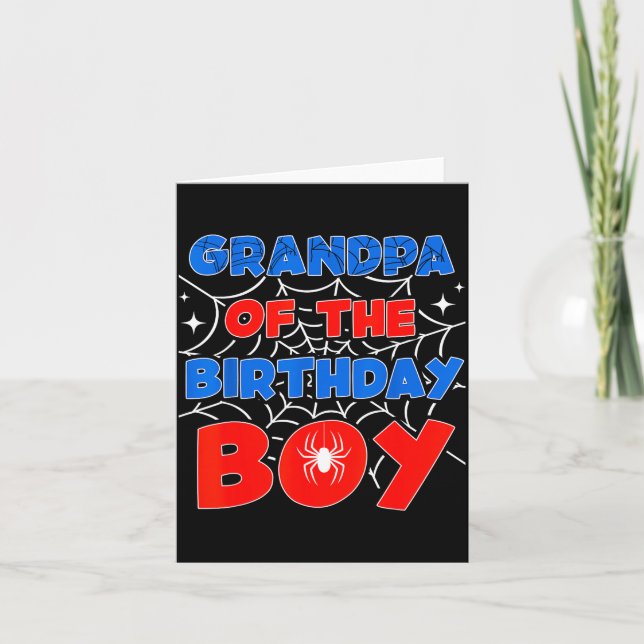 Sder Web Birthday Party Grandpa Of The Birthday Bo Card (Front)