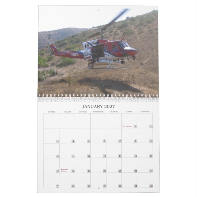 SDFD Helicopter Calendar (Jan 2027)