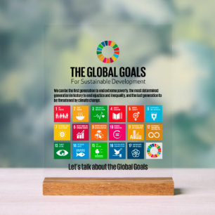 SDG Executive Desk Sign- ESG Office Motivator Acrylic Sign