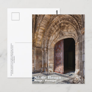 Se de Braga Cathedral Portal. Braga, Portugal. Postcard