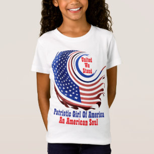 SE Patriotic Girl of America Transparent Design T-Shirt