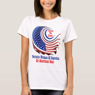 SE Patriotic Woman of America Transparent Design T-Shirt
