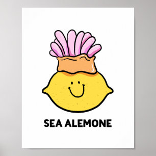 Sea A-lemon-e Lemon Fruit Poster