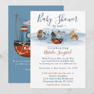 Sea Adventures Nautical Baby Shower by Mail Invitation