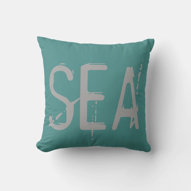 SEA Airport Grunge Typography Cushion (Front)