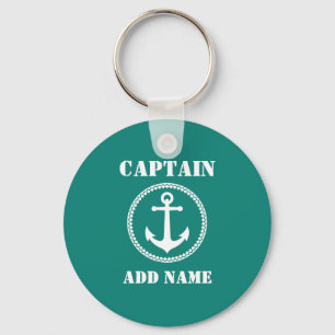 Sea Anchor Captain Add Name or Boat Name sa0a Key Ring