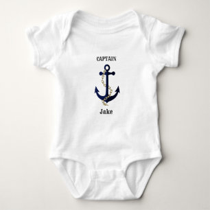 Sea anchor, chain, personalised baby bodysuit