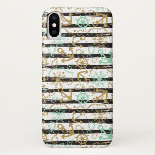 Sea Anchor Pattern iPhone X Case