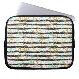 Sea Anchor Pattern Laptop Sleeve
