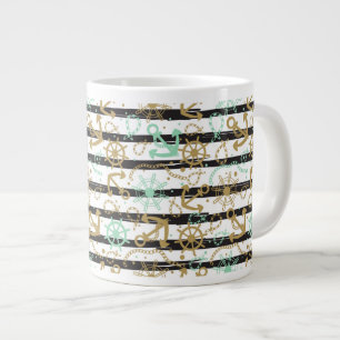 Sea Anchor Pattern Large Coffee Mug