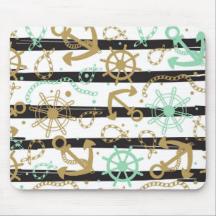 Sea Anchor Pattern Mouse Mat