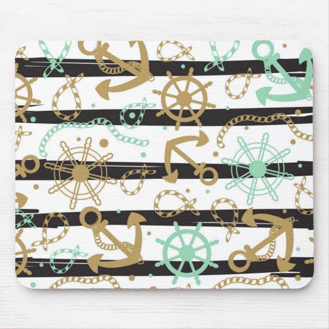 Sea Anchor Pattern Mouse Mat (Front)