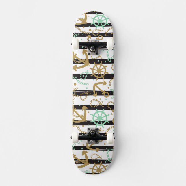 Sea Anchor Pattern Skateboard (Front)