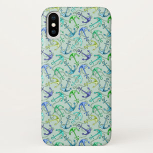 Sea Anchors And Rope Pattern iPhone X Case