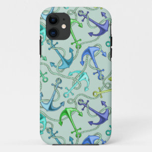 Sea Anchors And Rope Pattern iPhone 11 Case