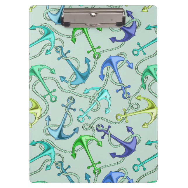 Sea Anchors And Rope Pattern Clipboard (Front)