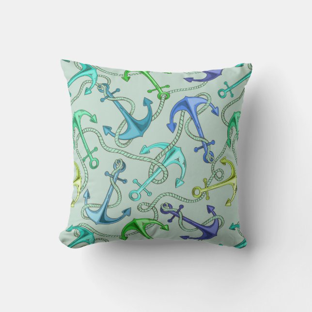 Sea Anchors And Rope Pattern Cushion (Front)