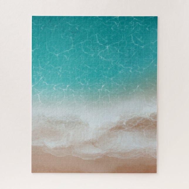 Sea and Beach from Above Cool Abstract Art Jigsaw Puzzle (Vertical)