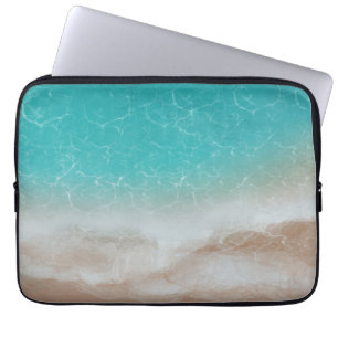 Sea and Beach from Above Cool Abstract Art Laptop Sleeve