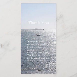 Sea and Boat 4 Sympathy Thank You Photo Card