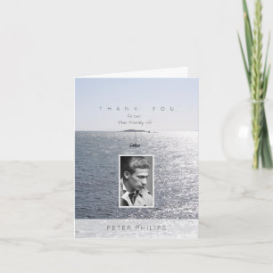 Sea and Boat Photo Frame Sympathy Thank You Card