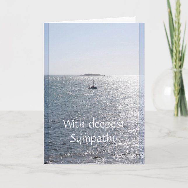 Sea and Boat Sympathy Blank Greeting Card (Front)