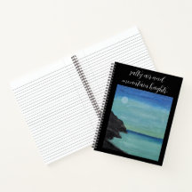 sea and mountain quote spiral notebook.