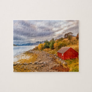 Sea and Mountain Views in Lofoten Nordland Norway Jigsaw Puzzle
