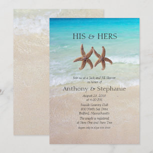Sea and Sand Couple's Wedding Shower Invitation