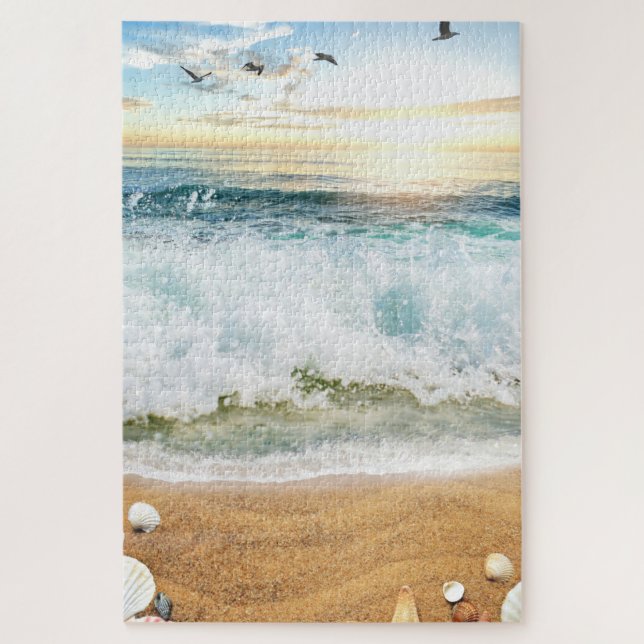 SEA AND SANDY BEACH JIGSAW PUZZLE (Vertical)