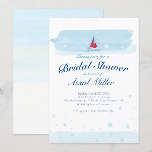 Sea and Scarlet Sail   Bridal Shower Invitation